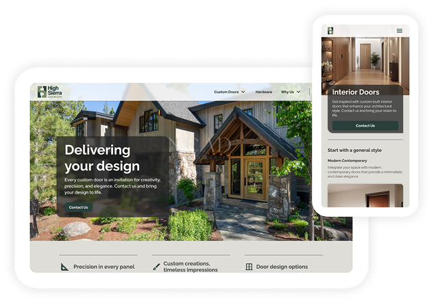 Web Design Images for a Custom Door Company's Website